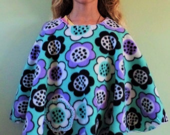 Medium Fleece Poncho for Girls, Fleece Shawl, Girls' Fleece Jacket, Child Poncho, Fleece Poncho, Girl's Fleece Poncho, Tween Poncho