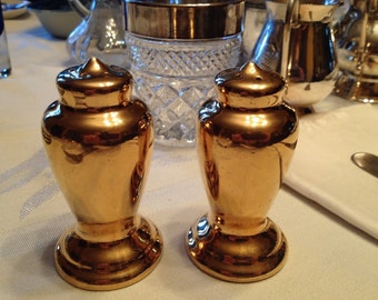 Atlas Satin Gold 22 Karat China Salt & Pepper Set