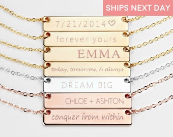 Personalized Necklace Name Necklace For Women Custom Necklace Best Friend Necklace Initial Necklace Bar Necklace Coworker Gift for her - 4N