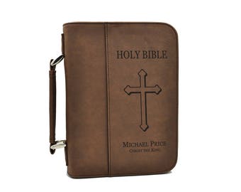 Custom Engraved Bible Cover, Standard Size Personalized Bible, Confirmation Communion Gift, Three Colors Available