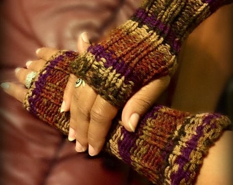 Loom Knitting PATTERN Fingerless Gloves with Video Tutorial for Men or Women Beginner Easy by Loomahat