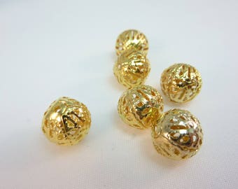 20 filigree gold tone 4mm beads