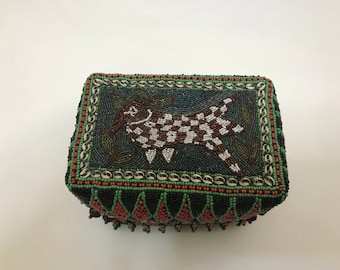 Sumatran Hand Beaded Basket 1972