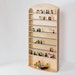9 Shelf Maple Mini Figure Display with Interactive Base Stage and Feature Top Shelf