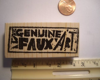 Genuine Faux Art rubber stamp wood mounted scrapbooking rubber stamping