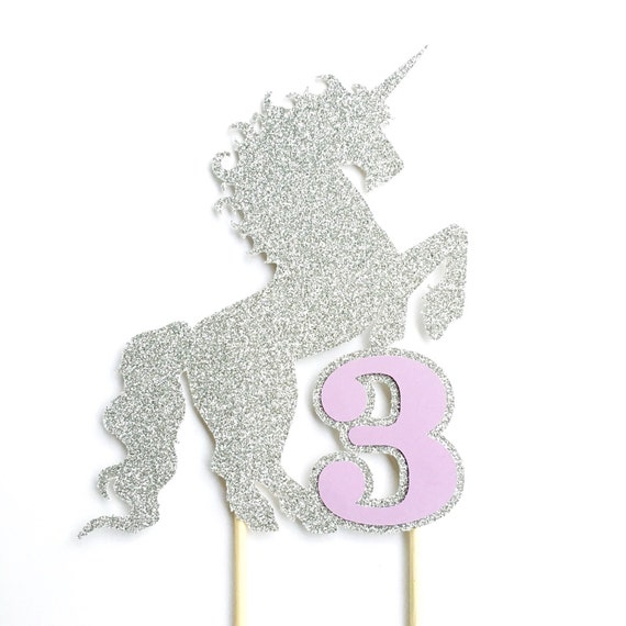 items similar to unicorn birthday cake topper silver glitter unicorn