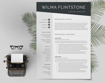 Modern Resume Template | CV Template + Cover Letter | Professional and Creative Resume | Teacher Resume | Word Resume | Instant Download