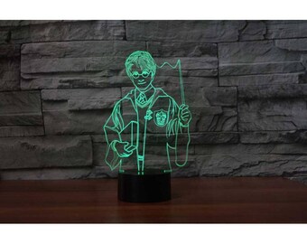 Harry Potter Lamp, 3D Harry Potter LED Lamp, Geek Lighting, Gift Idea, Gift for Him, Gift for Her,3D Illusion Light, Desk Lamp, Acrylic Lamp