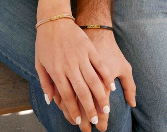 Personalized Couples Bracelets - His And Hers Bracelet - Couples Jewelry - Couples Gift - Anniversary Gift - Personalized Gift - Friendship