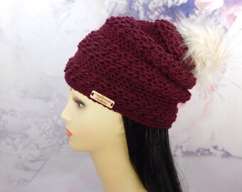 Textured slouchy beanie
