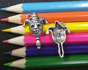 3 PCS - Mardi Gras Mask on Stick New Orleans Louisiana Silver Charm Pendant C1234