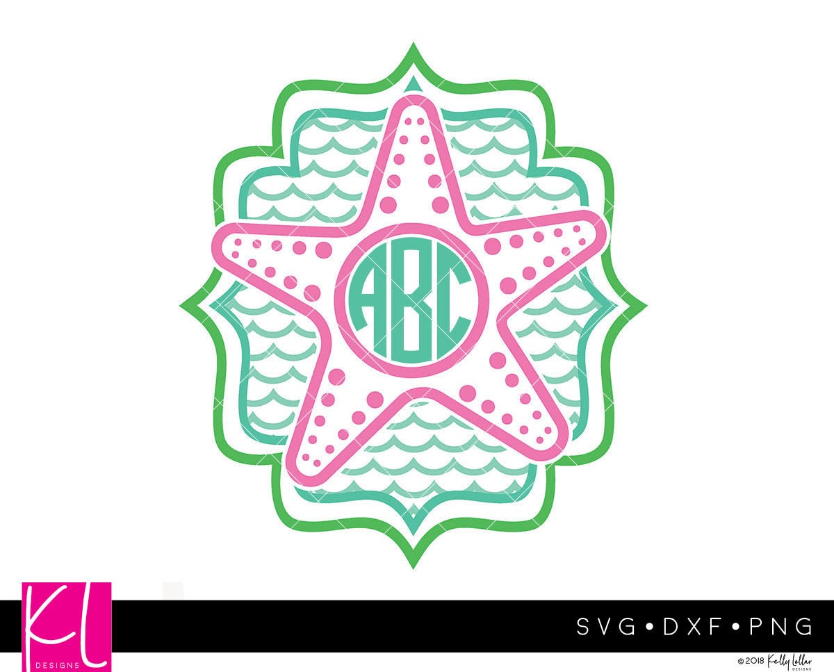 Download Monogram Starfish Svg Free : Starfish Floral Mandala ...