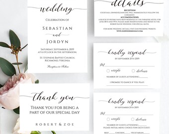 Invitation Set, Wedding Invitation, Diy Wedding Invite, Printable Invitation, Invitation Suite, Wedding Stationery, Editable Invitation, Pdf