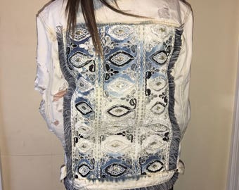 Distressed & Embellished Jean Jacket