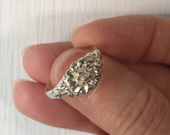 Sterling open flower ring, #298
