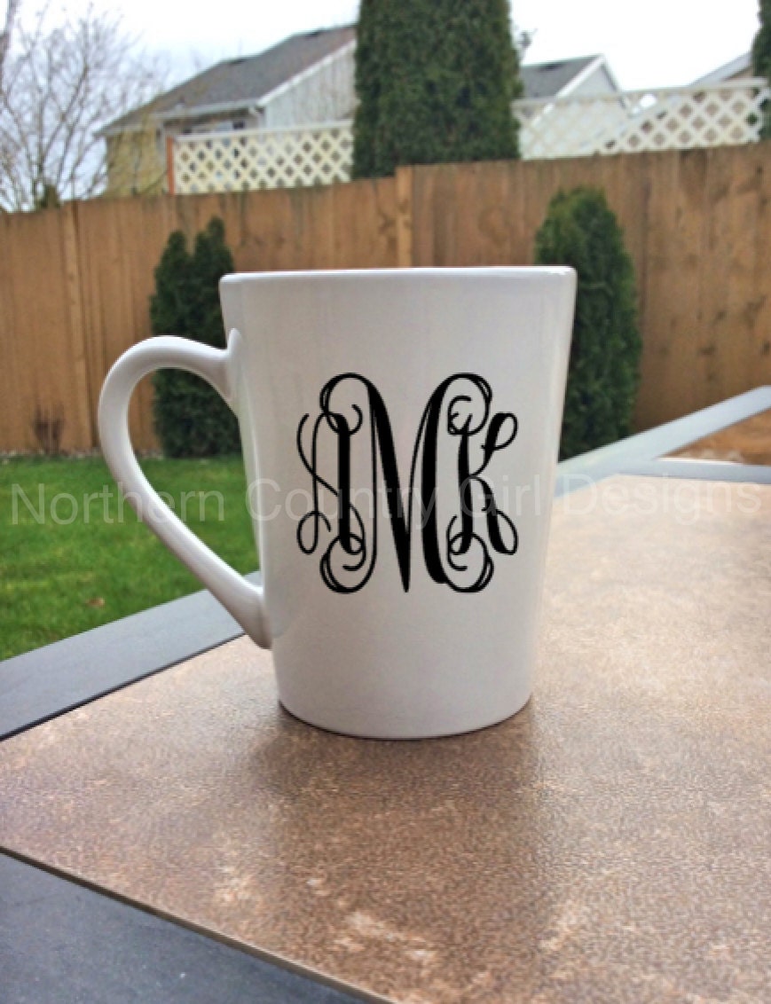 Monogram Mug // Glitter Monogram Mug // Personalized Mug