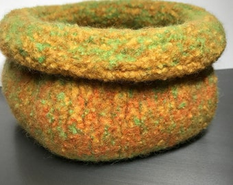 Felted Bowl - Medium - Functional Art Pod - 'Candy Corn'