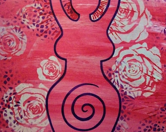Rosa diosa flores pintura