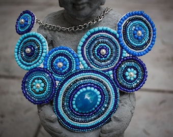 Bead embroidery necklace