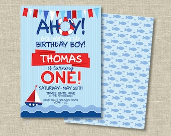 Birthday Party Digital Download | Ahoy | Nautical Birthday