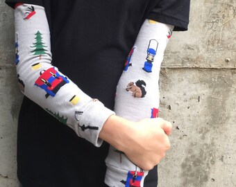 Camping Squirrel Leg Warmers for Baby, Toddler, Kid, Tween - Arm Warmers for Kid, Tween - Boy or Girl - Birthdays, Baby Showers, Costumes