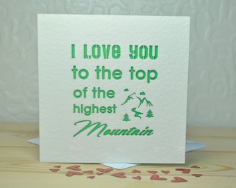 I Love You To The Top Of The Highest Mountain Laser Cut Card