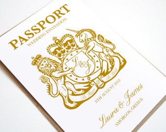 Passport Invitation, Travel Destination Wedding Invitation - SAMPLE