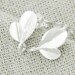 1 pair of 925 Sterling Silver Leaf Stud Earrings Post Findings 8x11mm. , Polish Finished :er0885
