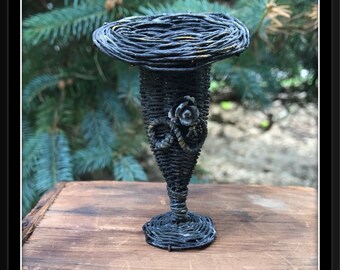 Victorian Mourning Basket Vase