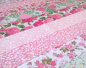 10 x Lusicious Lips Fabric Jelly Roll Strips Polycotton Patchwork Quilting