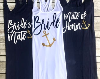 Bachelorette Party, Swimsuit Coverup, Anchor Coverup, Bachelorette Party Tank Dress, Cruise, Nautical, Tank Dress