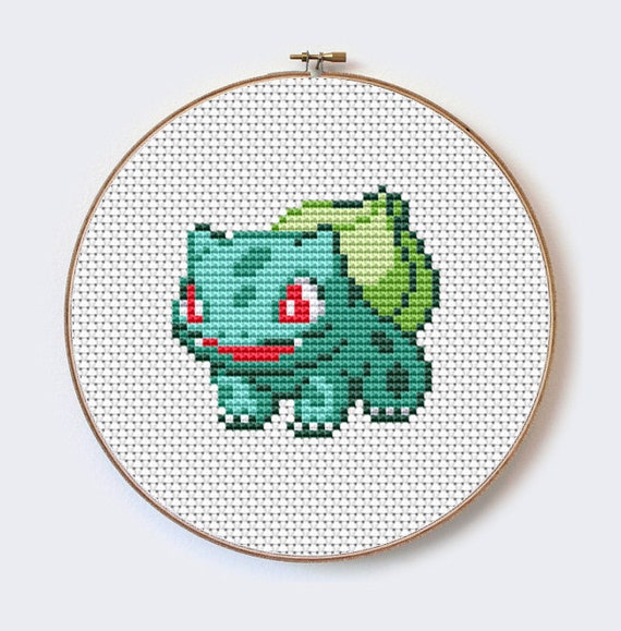 Bulbasaur Pokemon modern cross stitch Cute Pokemon pattern