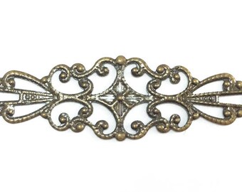 12 Filigree Corner Components Antique Brass Plated 34170