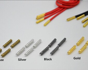 ABAglets - Metal Aglets - Shoelace Tips - Metal Cord Ends - Choice of 4 Colors (Packs of 4)
