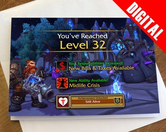 World of Warcraft "Level Up" Birthday Card (Digital)