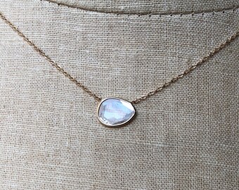 Diamond Slice Necklace, Raw Diamond Necklace, One of a Kind Diamond Necklace, Diamond Bezel Necklace, Bridal Necklace, Diamond Solitaire