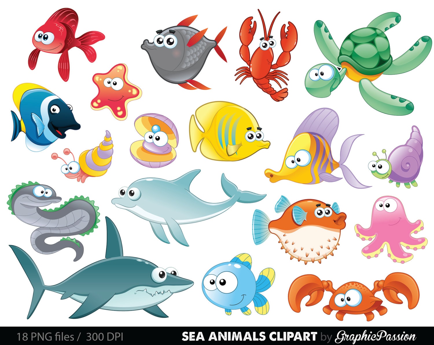 Sea Animal Clipart Under the Sea Baby Sea Creatures Clip Art