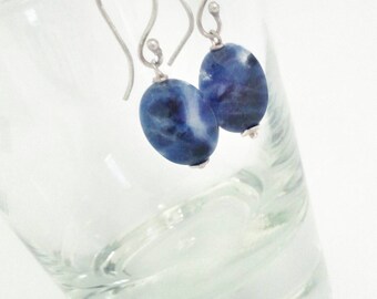Blue sodalite pendant earrings