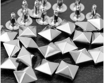 50pcs 5mm/6mm/7mm/8mm/10mm Nickel Pyramid RIVETS Rapid Rivets Studs Conical Punk Rock