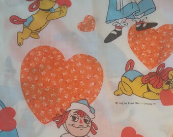 Vintage Raggedy Twin Fitted Sheet & Pillowcase I