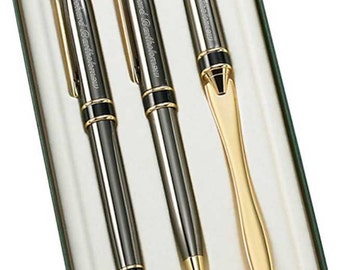 Personalized Engraved Gift Set custom engraved 3333GS Gunmetal Pen Rollerball Letter Opener set for groomsmen, father, executive gifts