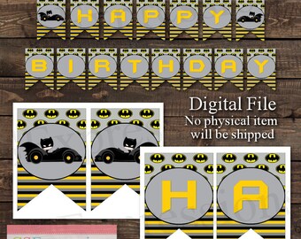 Digital Bat Boy Birthday Banner