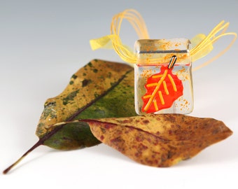 LEAF Fused Glass Necklace (Ready To Ship)
