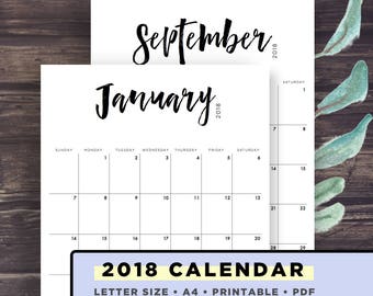 2018 Calendar Printable