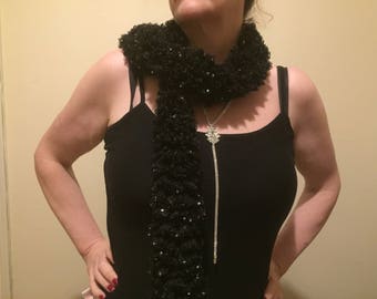 Hand Knitted Ruffly Scarves