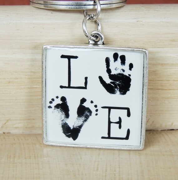 Personalized Keychain Baby Footprint Baby Footprints