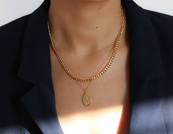 Thick Gold Chain Necklace Gold Layering Necklace Statement