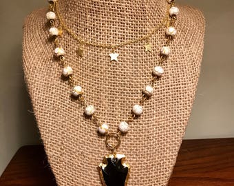Black Onyx Arrowhead Necklace