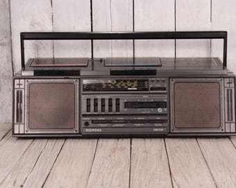 Vintage cassette tape player, Siemens RM 836 cassette player recorder, Old cassette tape player recorder, Vintage portable boombox Gift idea