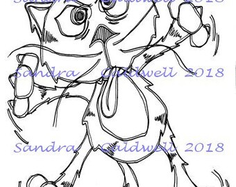 2043 Prozac Kitty Digi Stamp